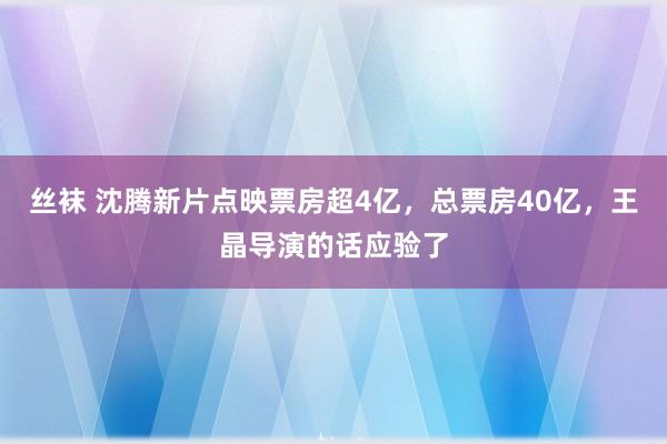 丝袜 沈腾新片点映票房超4亿，总票房40亿，王晶导演的话应验了