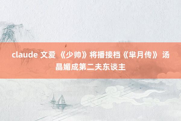 claude 文爱 《少帅》将播接档《芈月传》 汤晶媚成第二夫东谈主