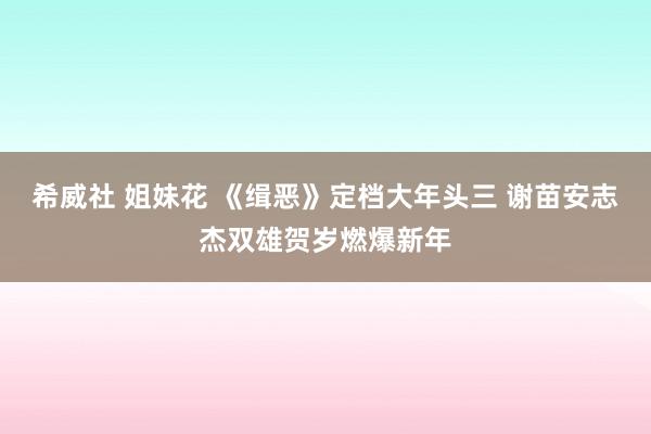 希威社 姐妹花 《缉恶》定档大年头三 谢苗安志杰双雄贺岁燃爆新年